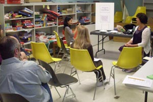 Beckie Weinheimer speaks at Windsor Park Branch Library in NY